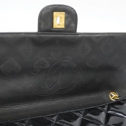 Chanel Shoulder Bag Matelasse Patent Leather Black Women's