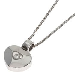 Chopard Happy Diamond Heart Motif Necklace K18 White Gold Women's