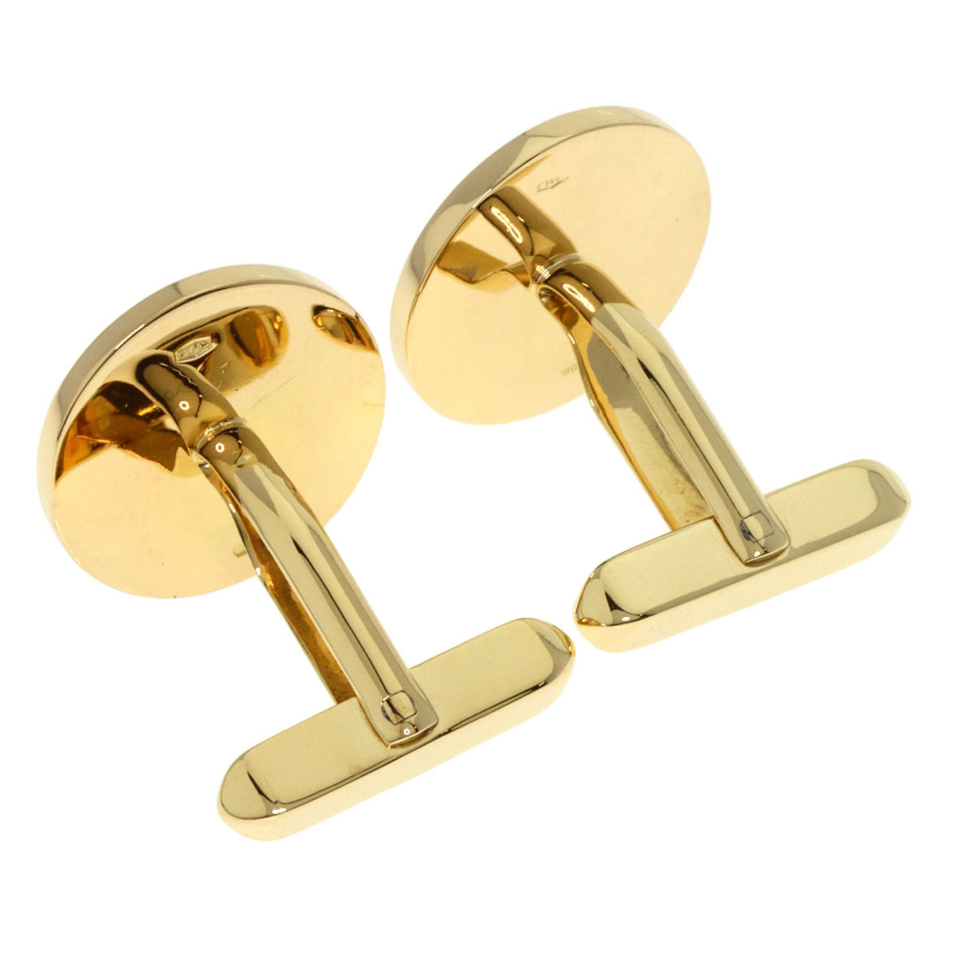 BVLGARI Onyx Cufflinks K18 Yellow Gold Men's