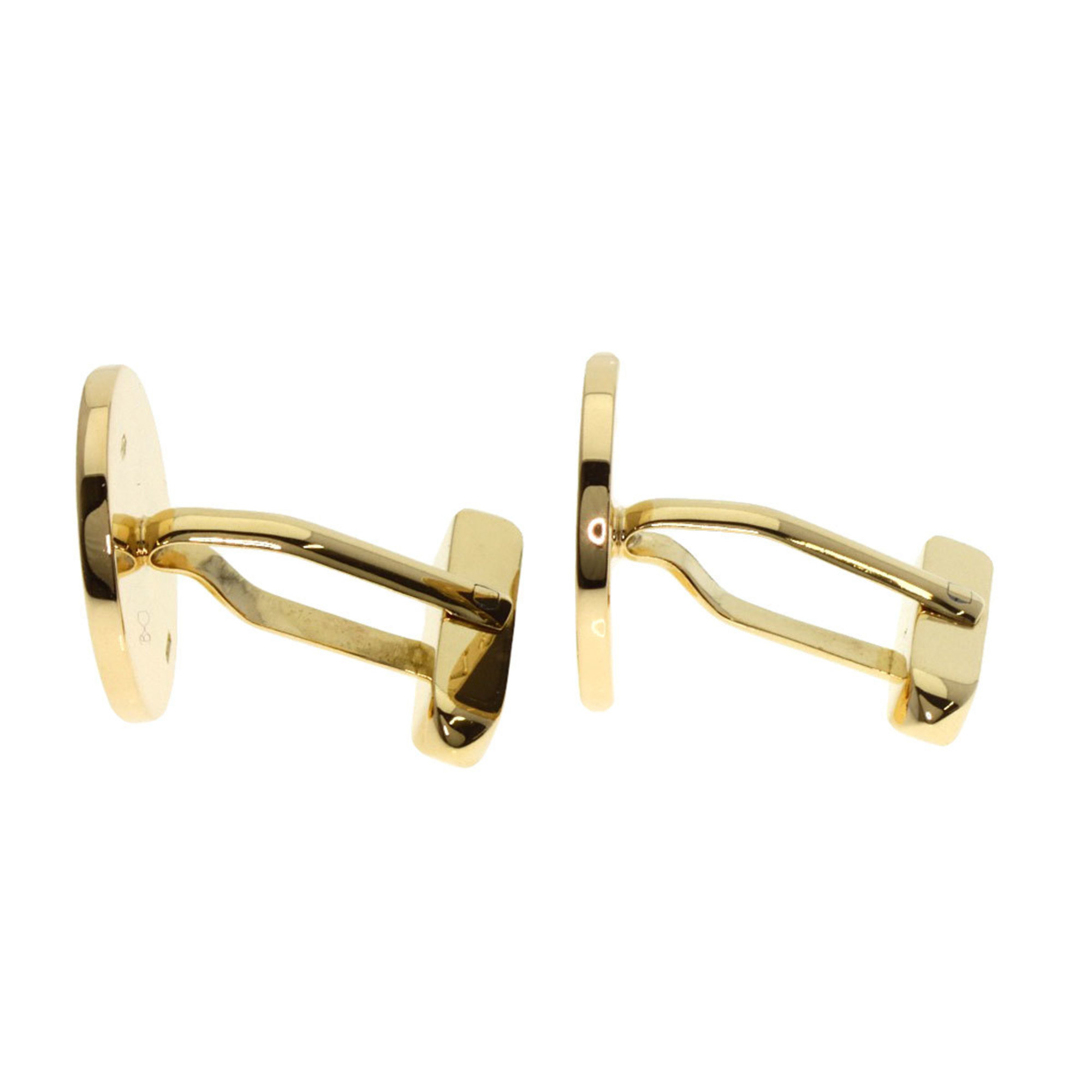 BVLGARI Onyx Cufflinks K18 Yellow Gold Men's