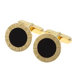 BVLGARI Onyx Cufflinks K18 Yellow Gold Men's