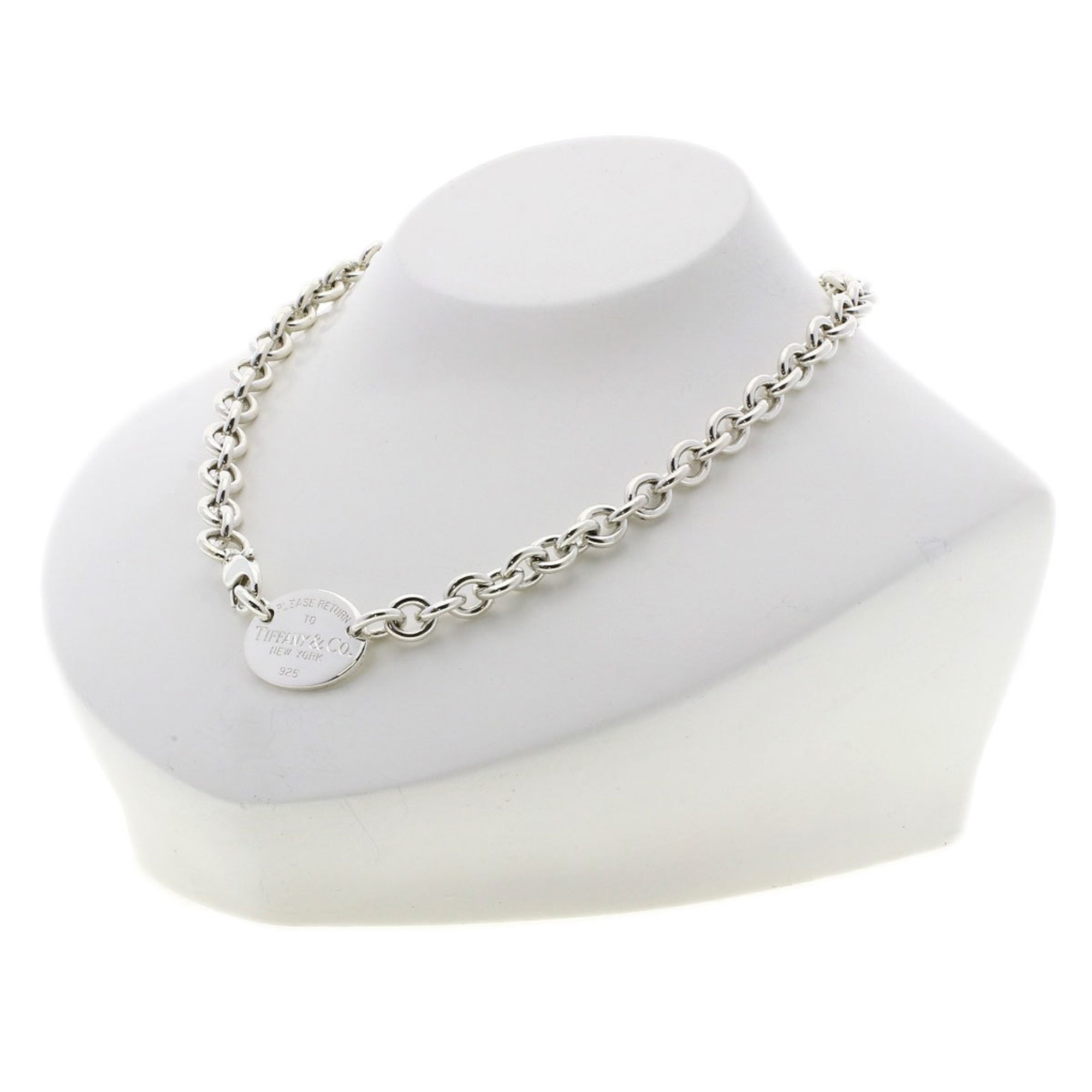 Tiffany Return to Oval Tag Necklace Silver Women's TIFFANY&Co.