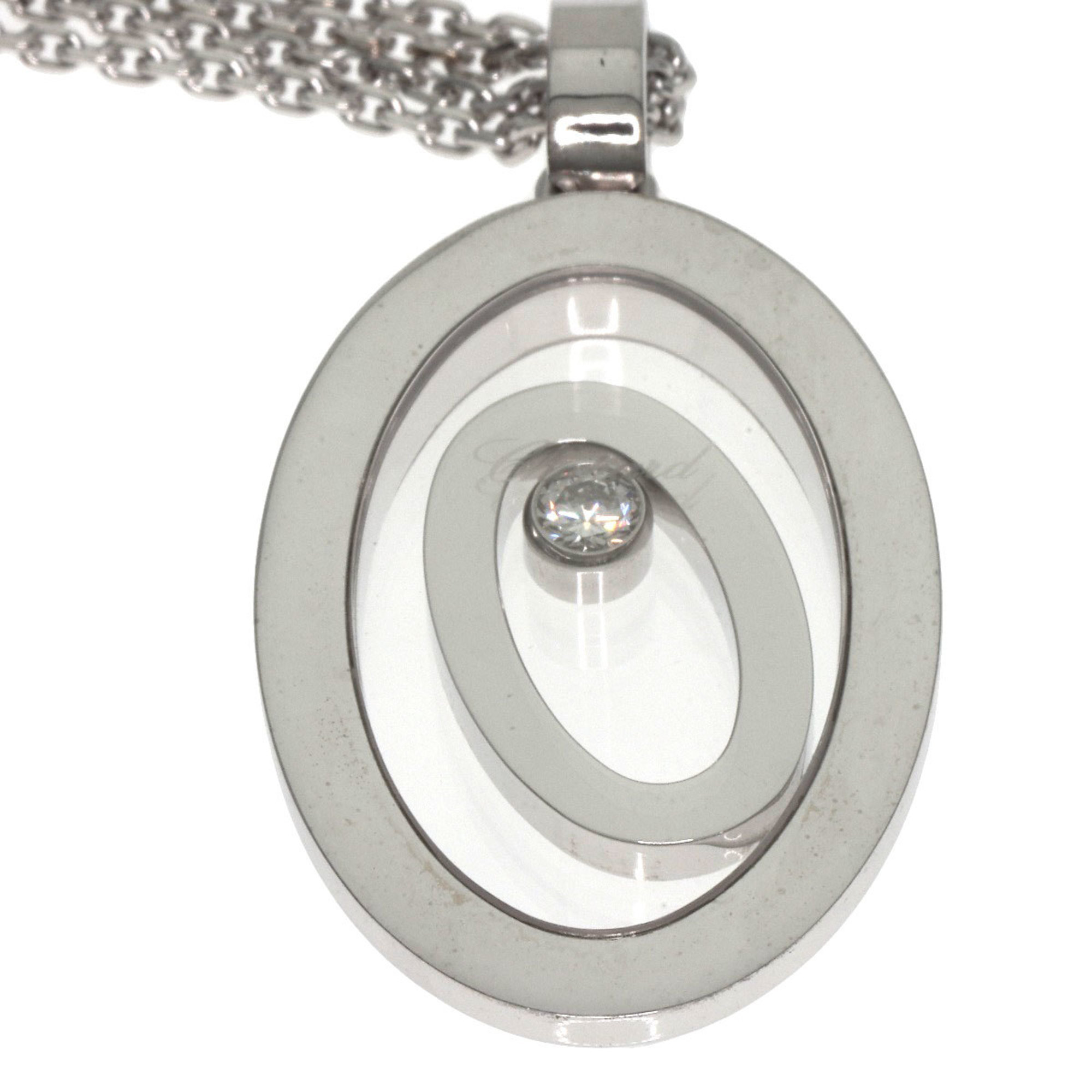 Chopard Happy Spirit Diamond Necklace K18 White Gold for Women