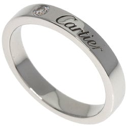 Cartier Engraved 1P Diamond #48 Ring Platinum PT950 Women's CARTIER