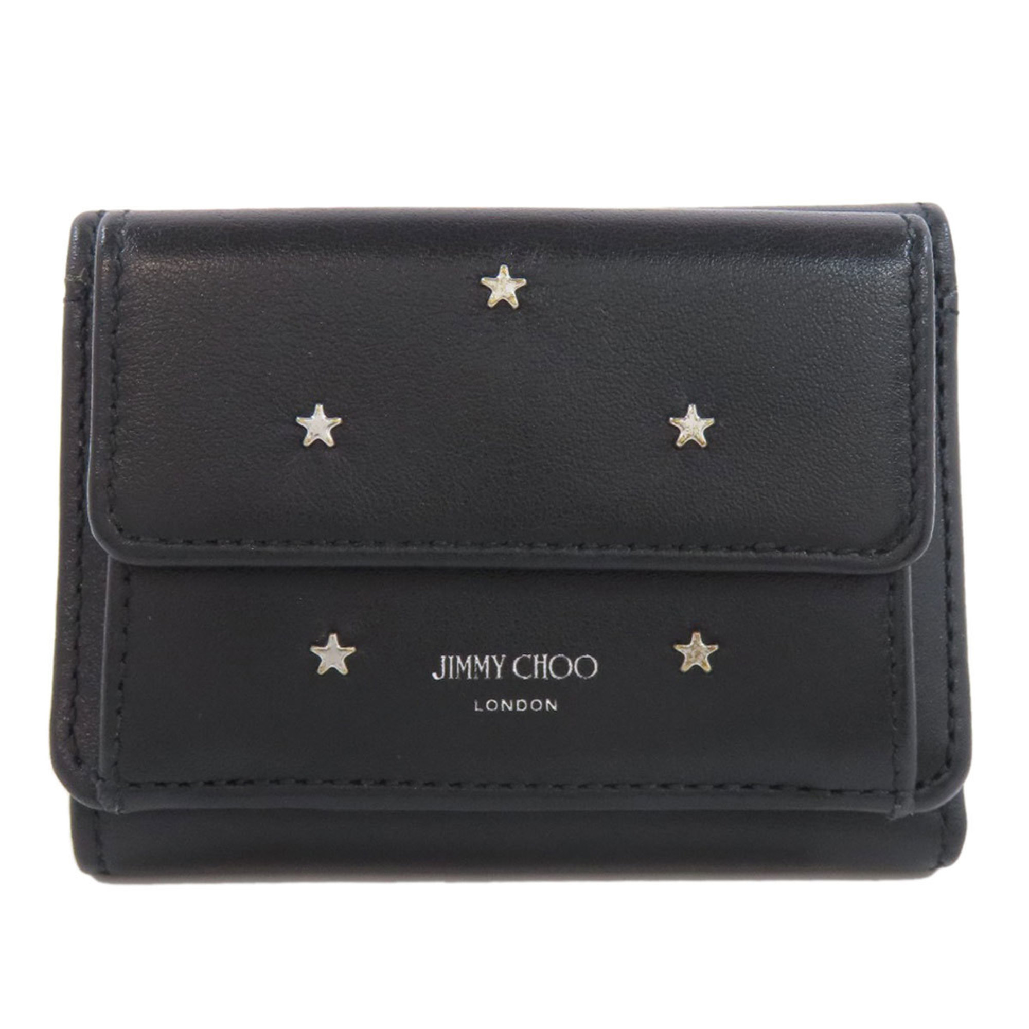 Jimmy Choo Star Motif Bi-fold Wallet Leather Women's