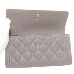 Chanel Boy Long Wallet Caviar Skin Women's CHANEL