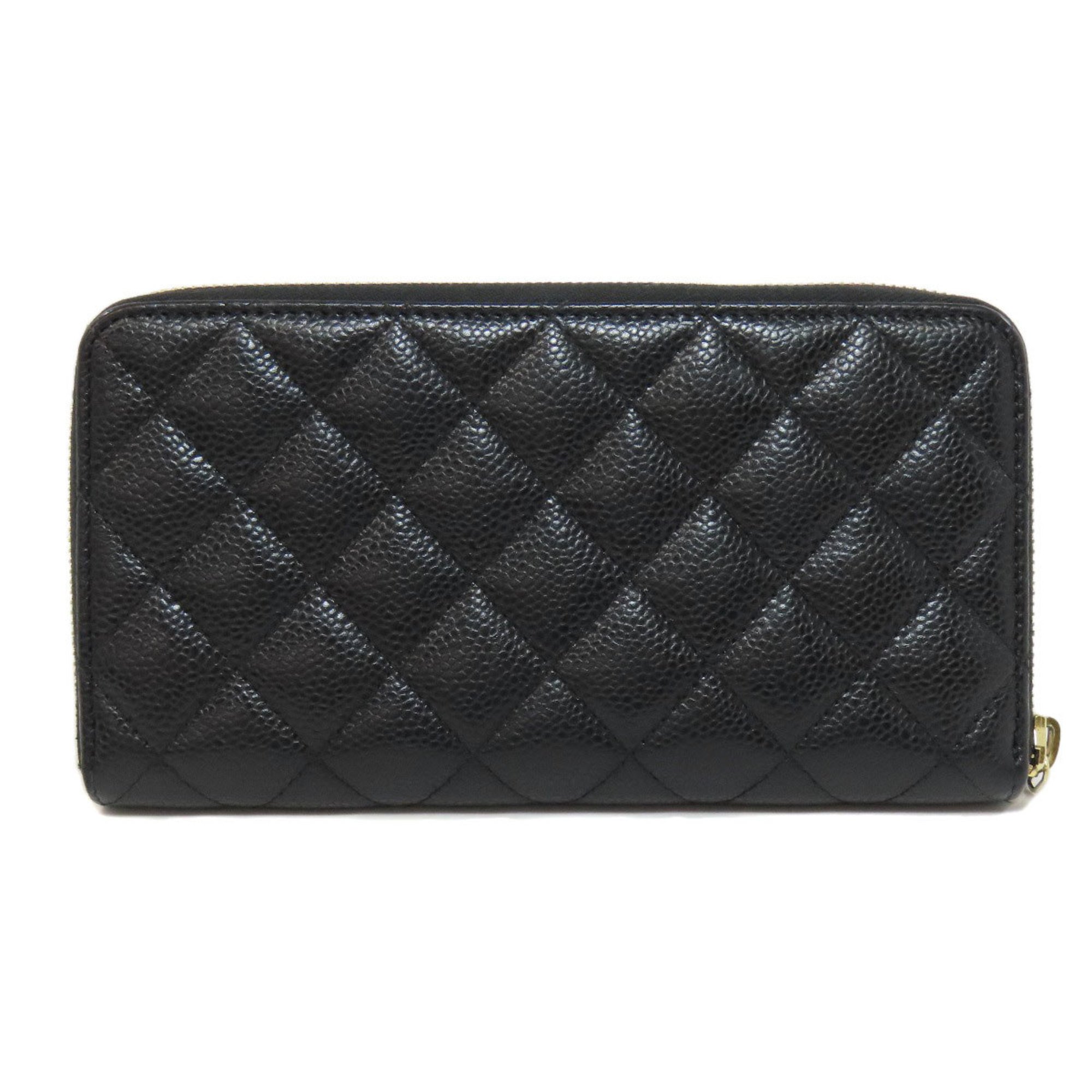 Chanel Matelasse Coco Mark Long Wallet Caviar Skin Women's CHANEL