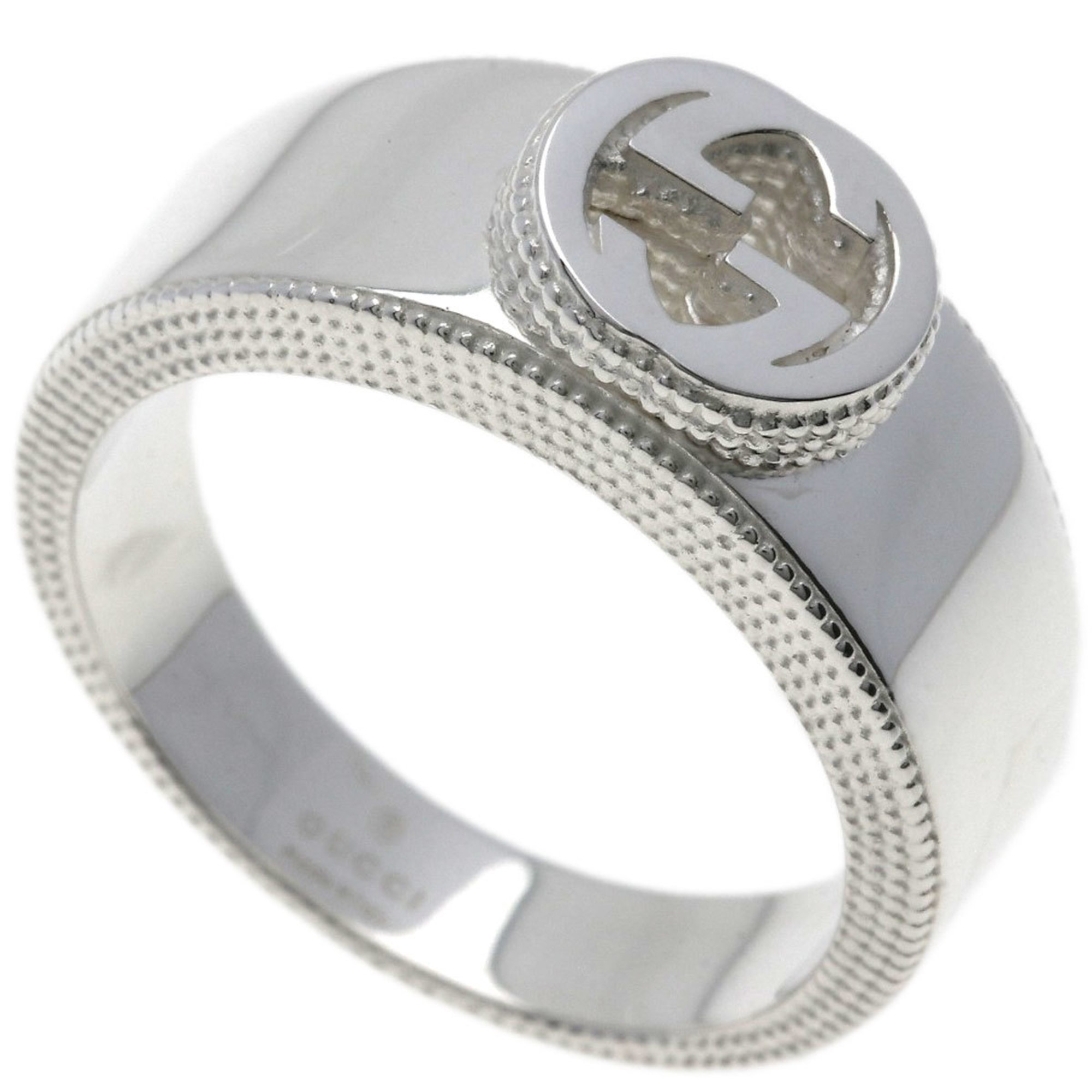 Gucci Interlocking G #16 Ring, Silver, Women's, GUCCI