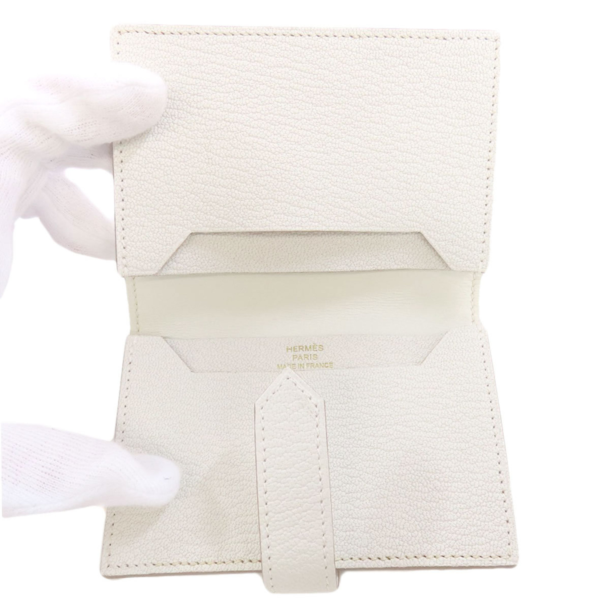 Hermes Bearn Business Card Holder/Card Case Chevre Women's HERMES