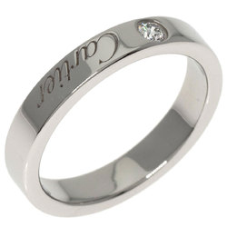 Cartier Engraved 1P Diamond #45 Ring Platinum PT950 Women's CARTIER