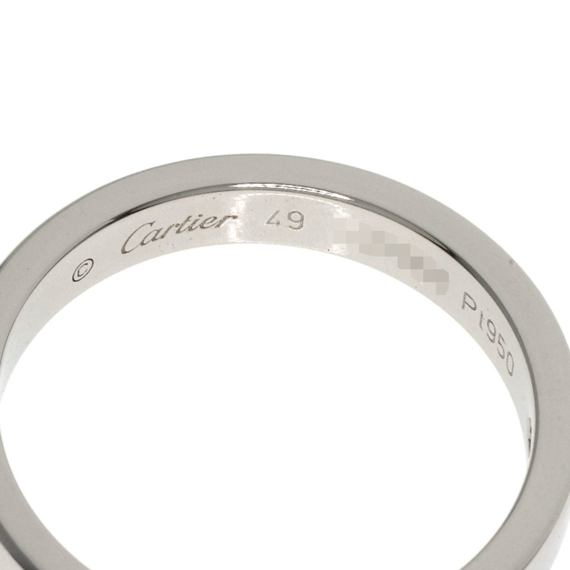 Cartier Engraved 1P Diamond #49 Ring Platinum PT950 Women's CARTIER