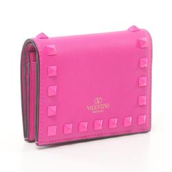 Valentino Garavani Rockstud Bi-fold Wallet Leather Women's Pink