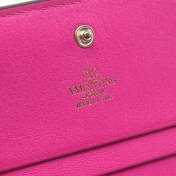 Valentino Garavani Rockstud Bi-fold Wallet Leather Women's Pink