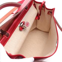 Hermes HERMES Airbag Zip PM Handbag Bag Toile H Berlin Vache Hunter Ladies Red Beige