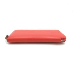 Hermes Azap Silkin Round Long Wallet Leather Epsom Women's Orange