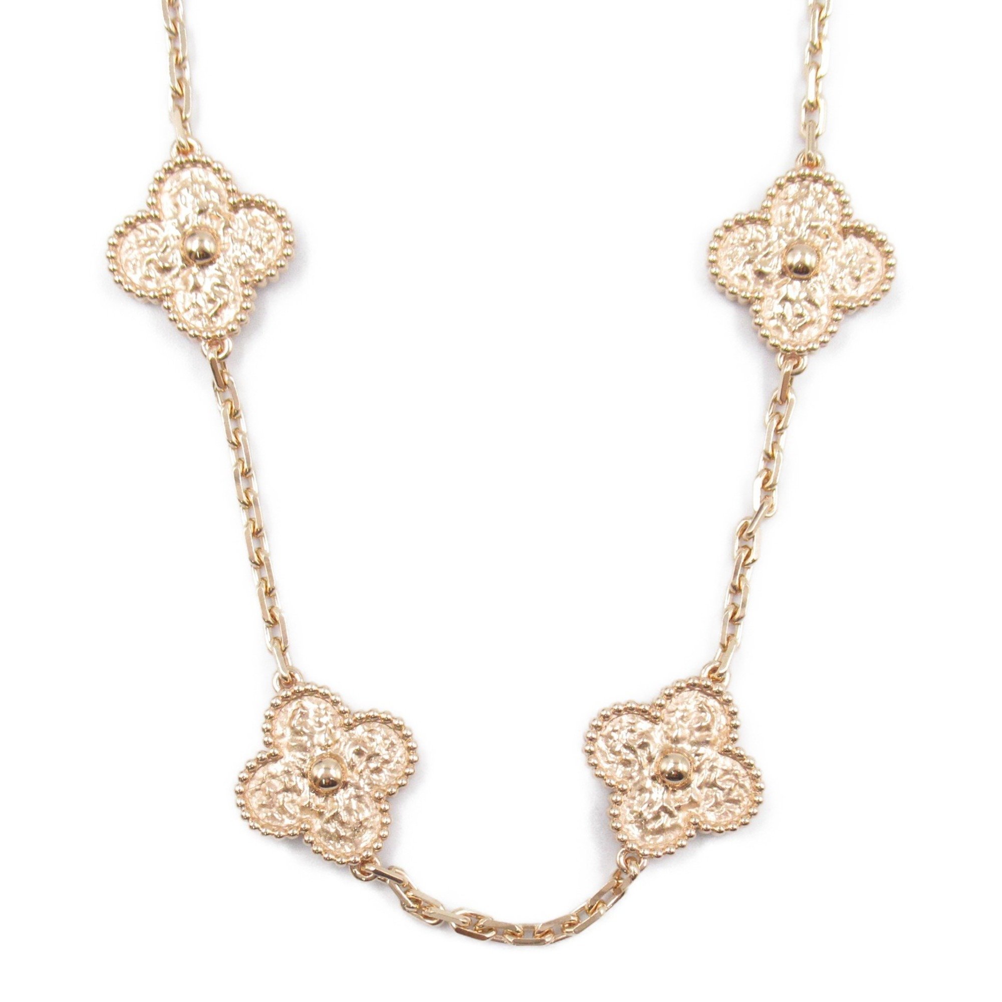 Van Cleef & Arpels Alhambra 10P motif necklace, K18PG (pink gold), women's, gold, VCARN9T100