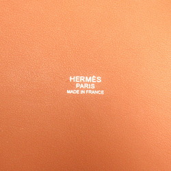 Hermes HERMES H Ambié GM Tote Bag Canvas Leather Toile Women's Brown Beige