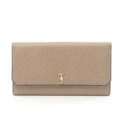 Valextra City Purse Bi-fold Long Wallet Leather Women's Beige