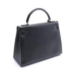 Hermes Kelly 32 Handbag Bag Cushvel Women's Black