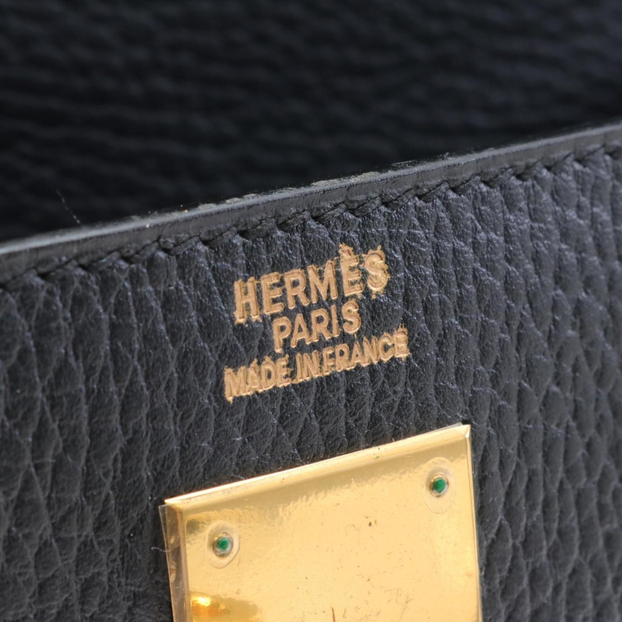 Hermes Kelly 32 Handbag Bag Cushvel Women's Black