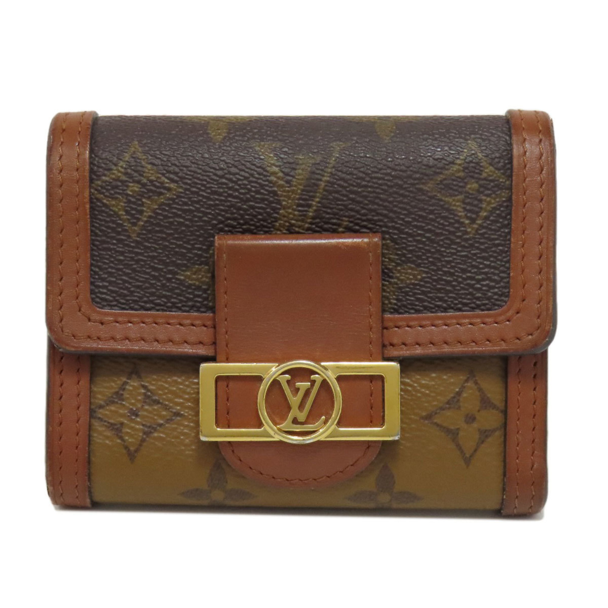 Louis Vuitton M68725 Portefeuille Dauphine Compact Bi-fold Wallet Monogram Reverse Women's LOUIS VUITTON