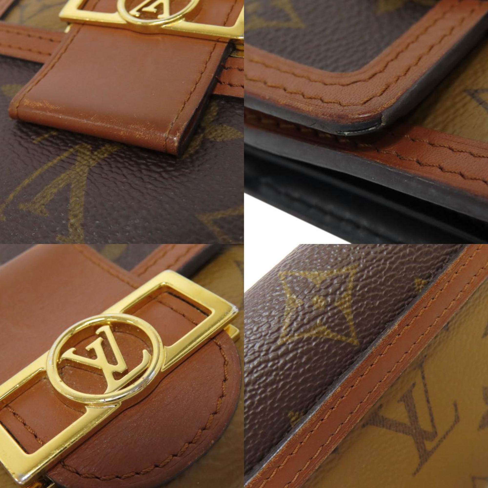 Louis Vuitton M68725 Portefeuille Dauphine Compact Bi-fold Wallet Monogram Reverse Women's LOUIS VUITTON