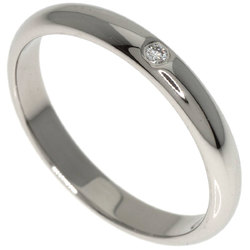 Cartier Classic Wedding Band 1P Diamond #48 Ring Platinum PT950 Women's CARTIER