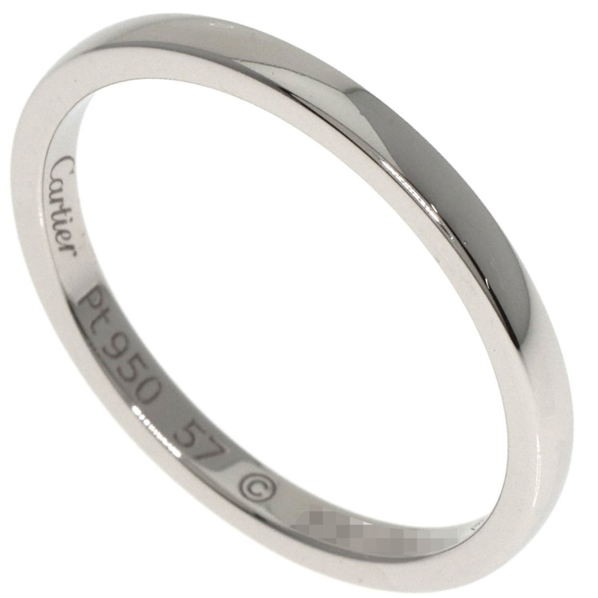 Cartier Classic Wedding Band #57 Ring, Platinum PT950, Women's, CARTIER