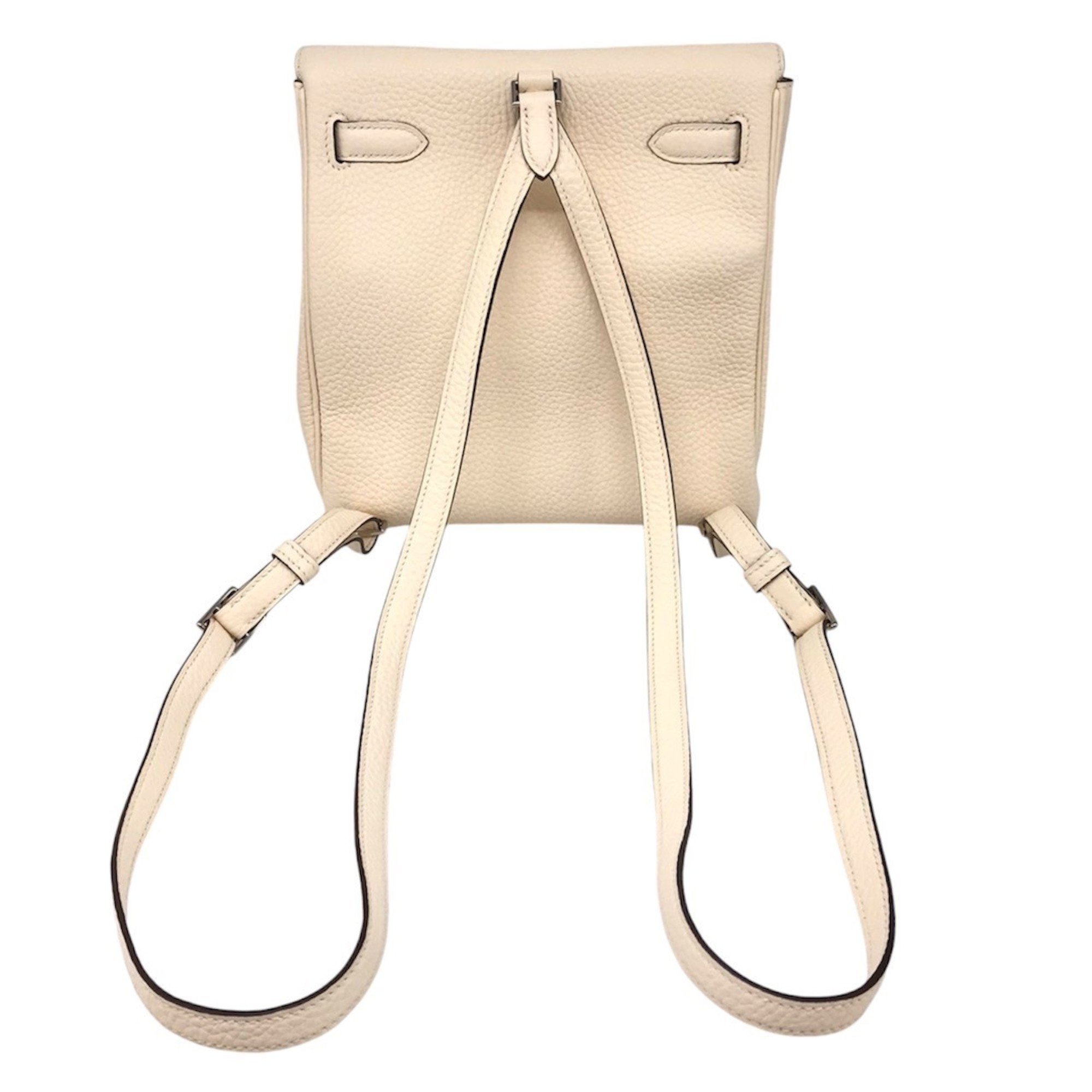 Hermes Kelly Ad PM Nata Y Stamp Ivory White Rucksack Backpack HERMES