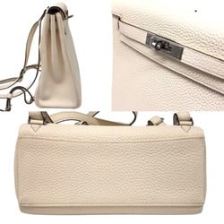 Hermes Kelly Ad PM Nata Y Stamp Ivory White Rucksack Backpack HERMES