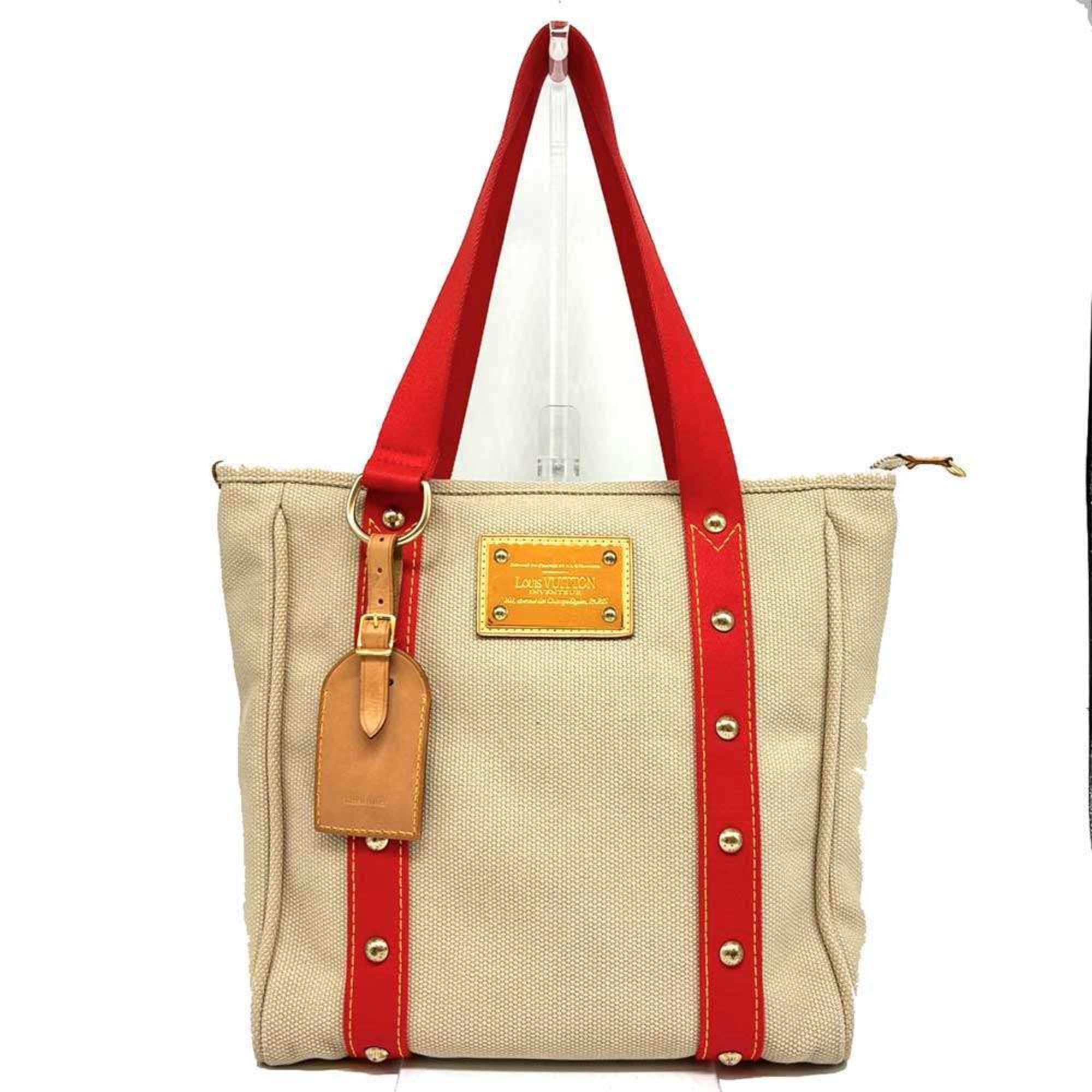 Louis Vuitton Antigua Cabas MM Canvas Red Beige M40035 LOUIS VUITTON