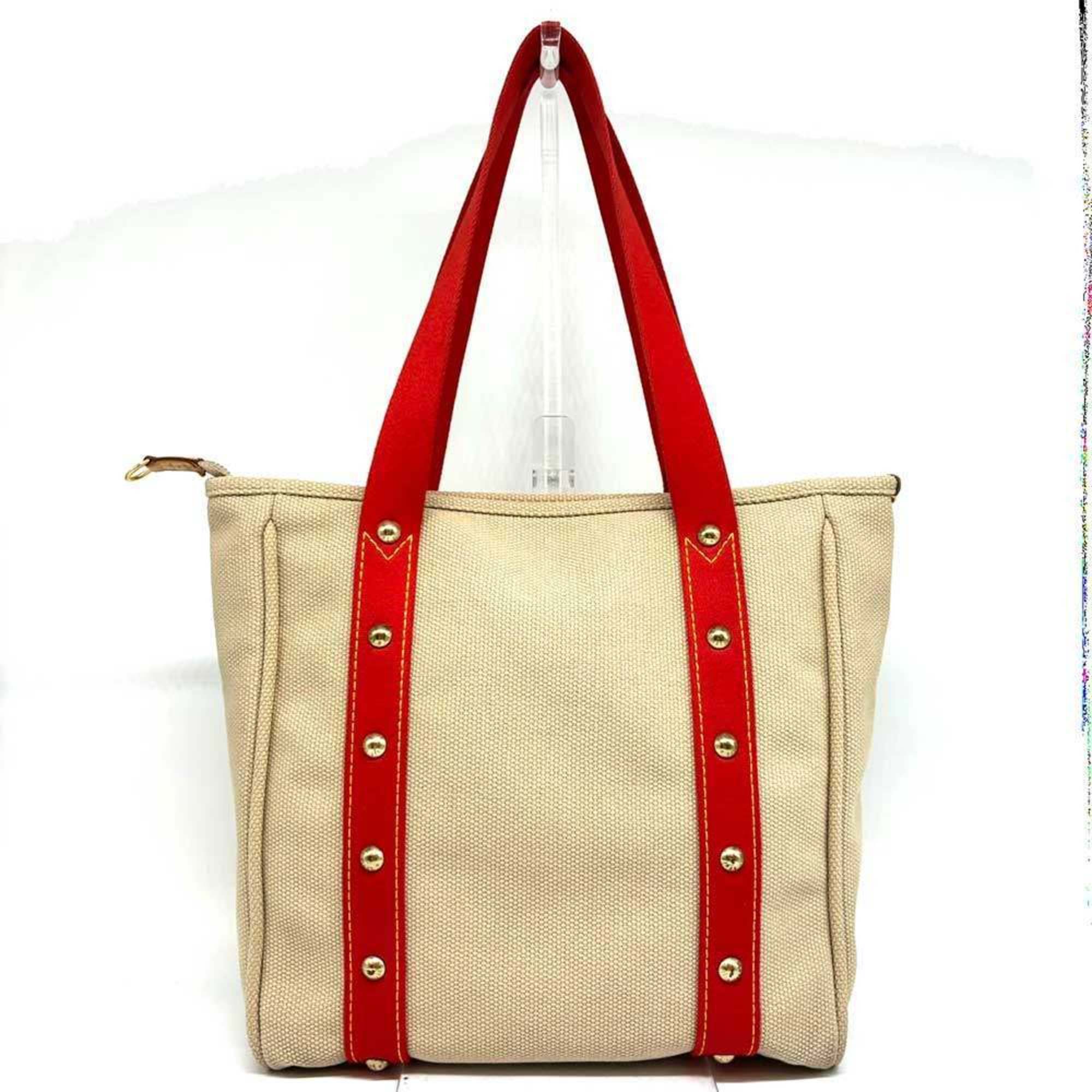 Louis Vuitton Antigua Cabas MM Canvas Red Beige M40035 LOUIS VUITTON