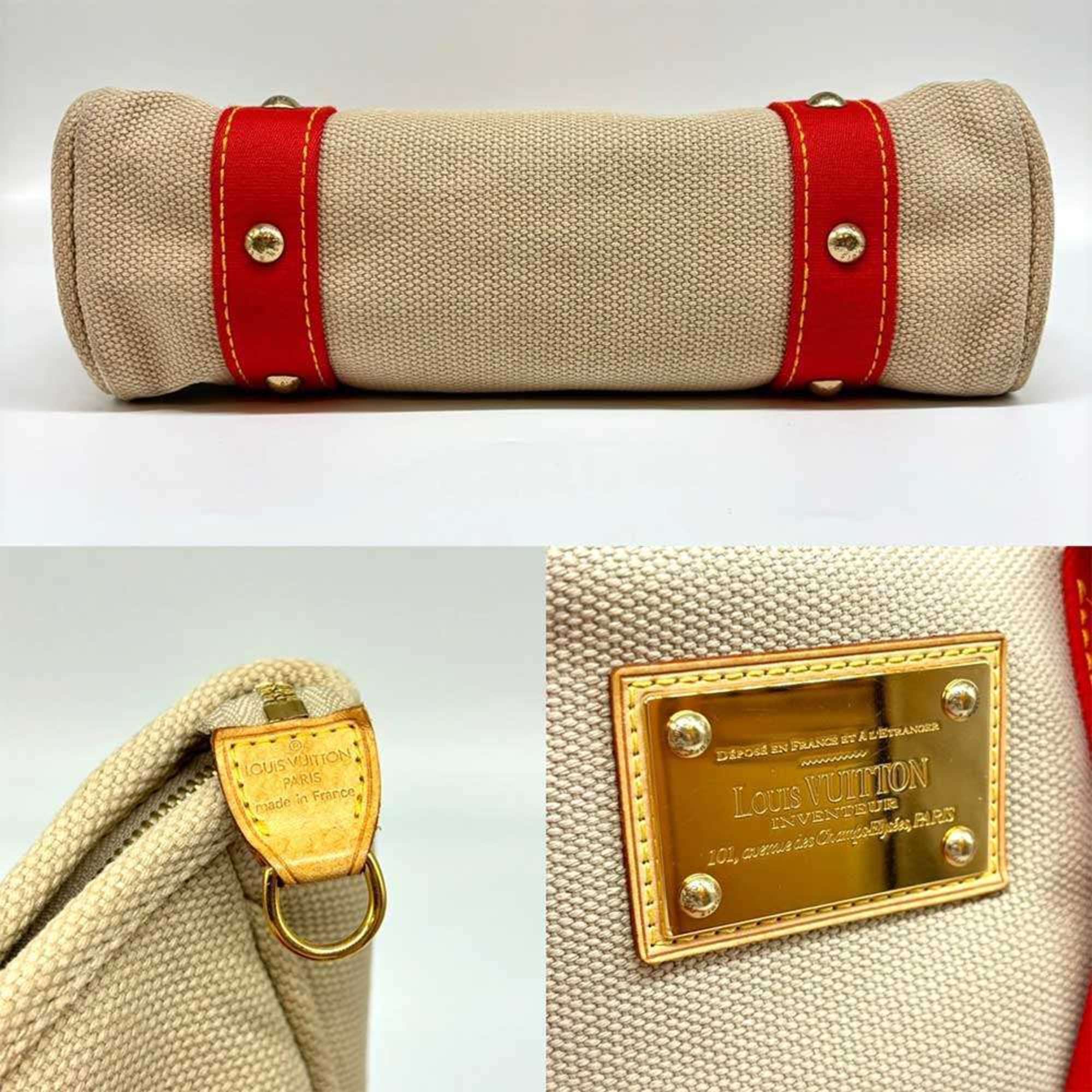 Louis Vuitton Antigua Cabas MM Canvas Red Beige M40035 LOUIS VUITTON