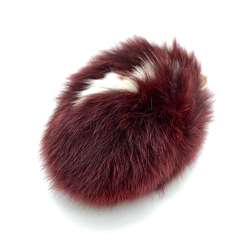 Louis Vuitton Accessories Fuzzy V Bag Charm Amaranth Reddish Brown Keychain Women's Men's Fox Fur M67370 LOUISVUITTON