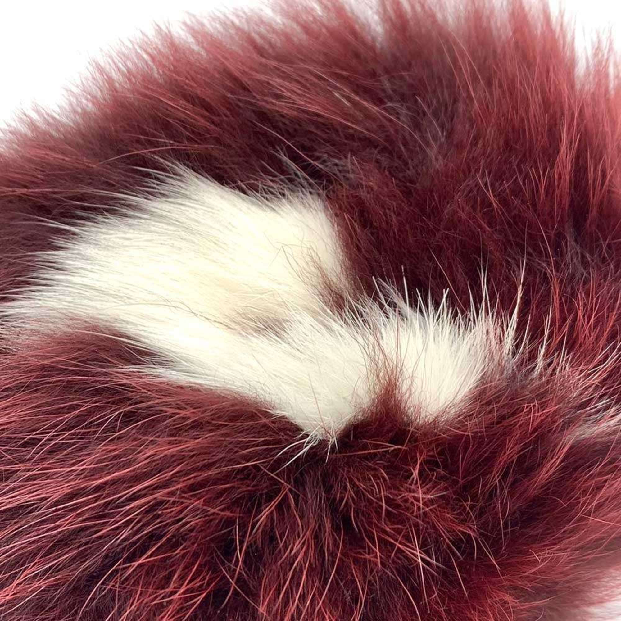 Louis Vuitton Accessories Fuzzy V Bag Charm Amaranth Reddish Brown Keychain Women's Men's Fox Fur M67370 LOUISVUITTON