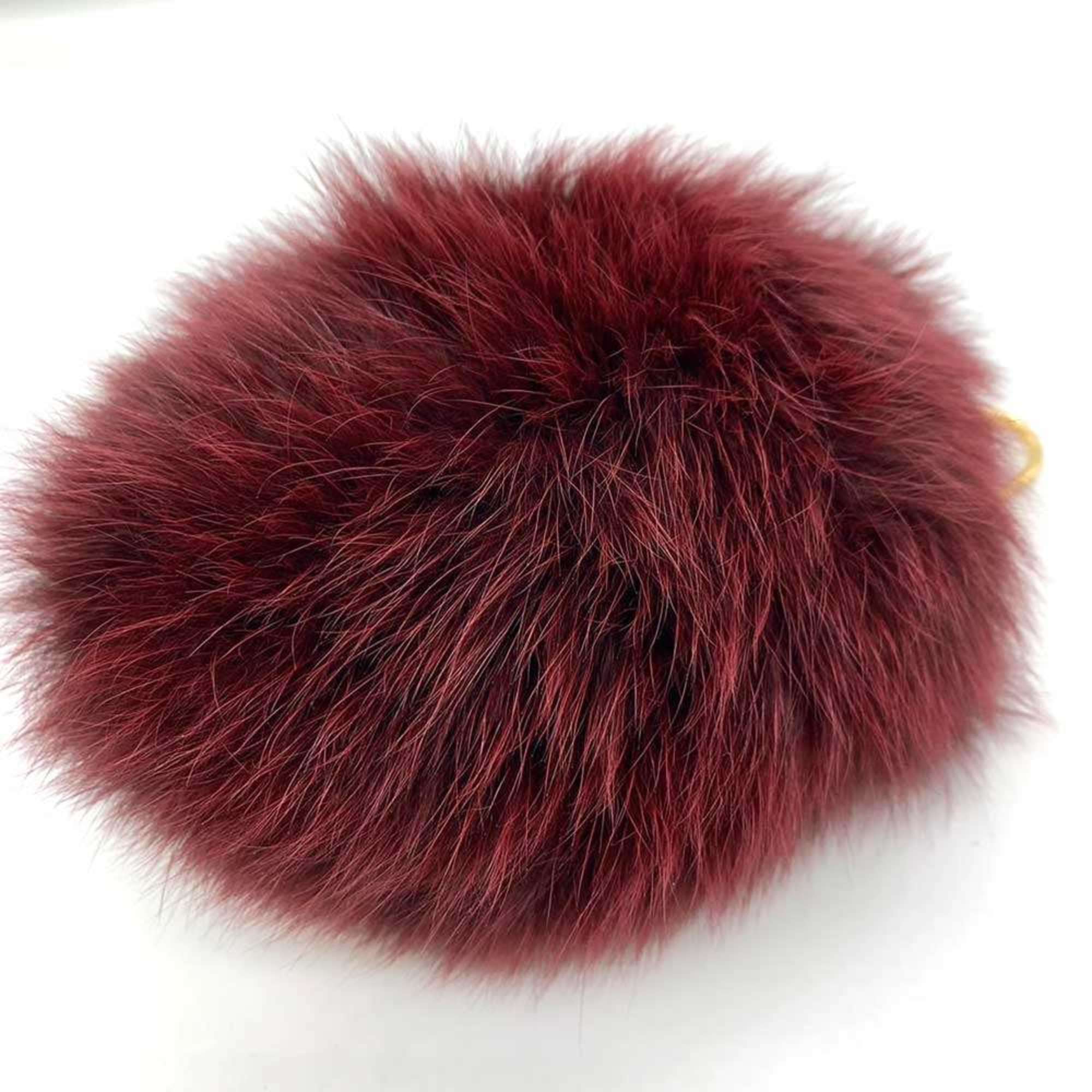 Louis Vuitton Accessories Fuzzy V Bag Charm Amaranth Reddish Brown Keychain Women's Men's Fox Fur M67370 LOUISVUITTON