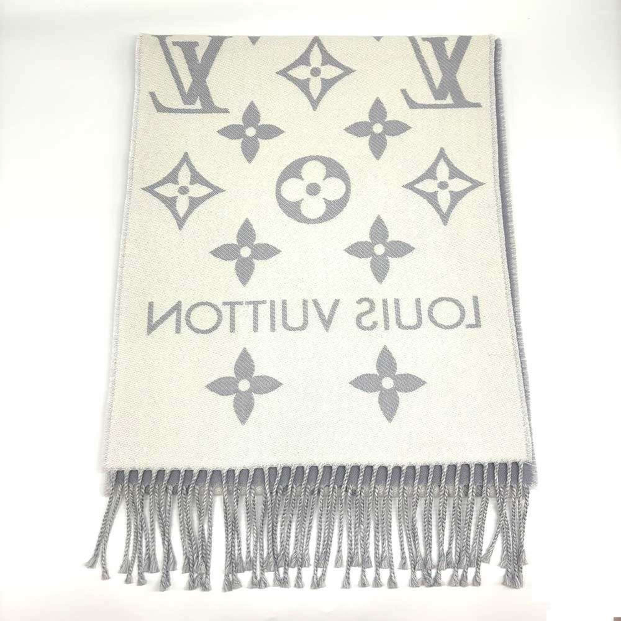 Louis Vuitton Scarf LV Essential Wool Stole Grey Monogram M77727 LOUIS VUITTON