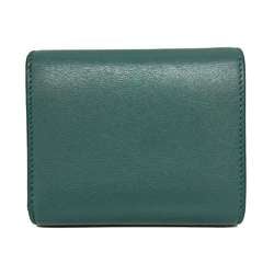 Celine Triomphe Small Flap Wallet Bi-fold Green Leather 10D783DPV CELINE