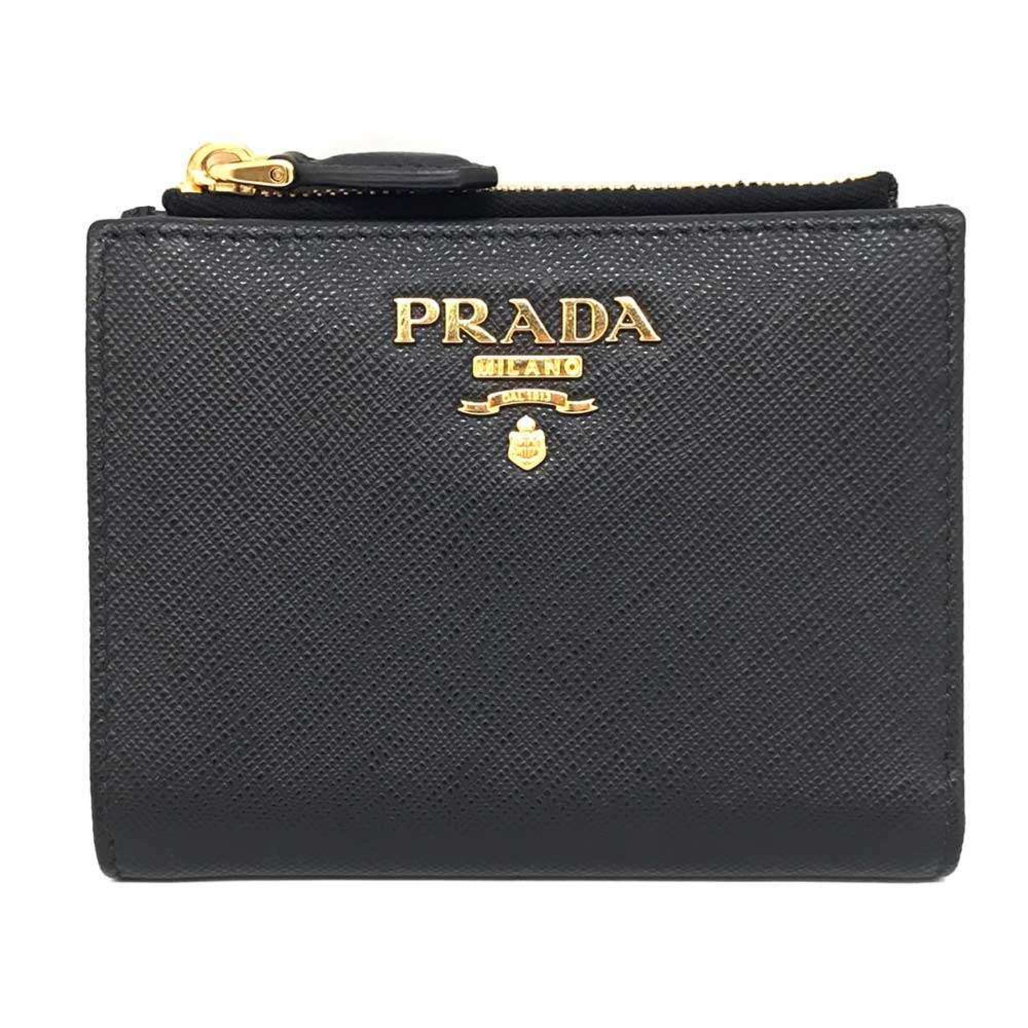 Prada Bi-fold Wallet Saffiano Leather Black 1ML023 PRADA