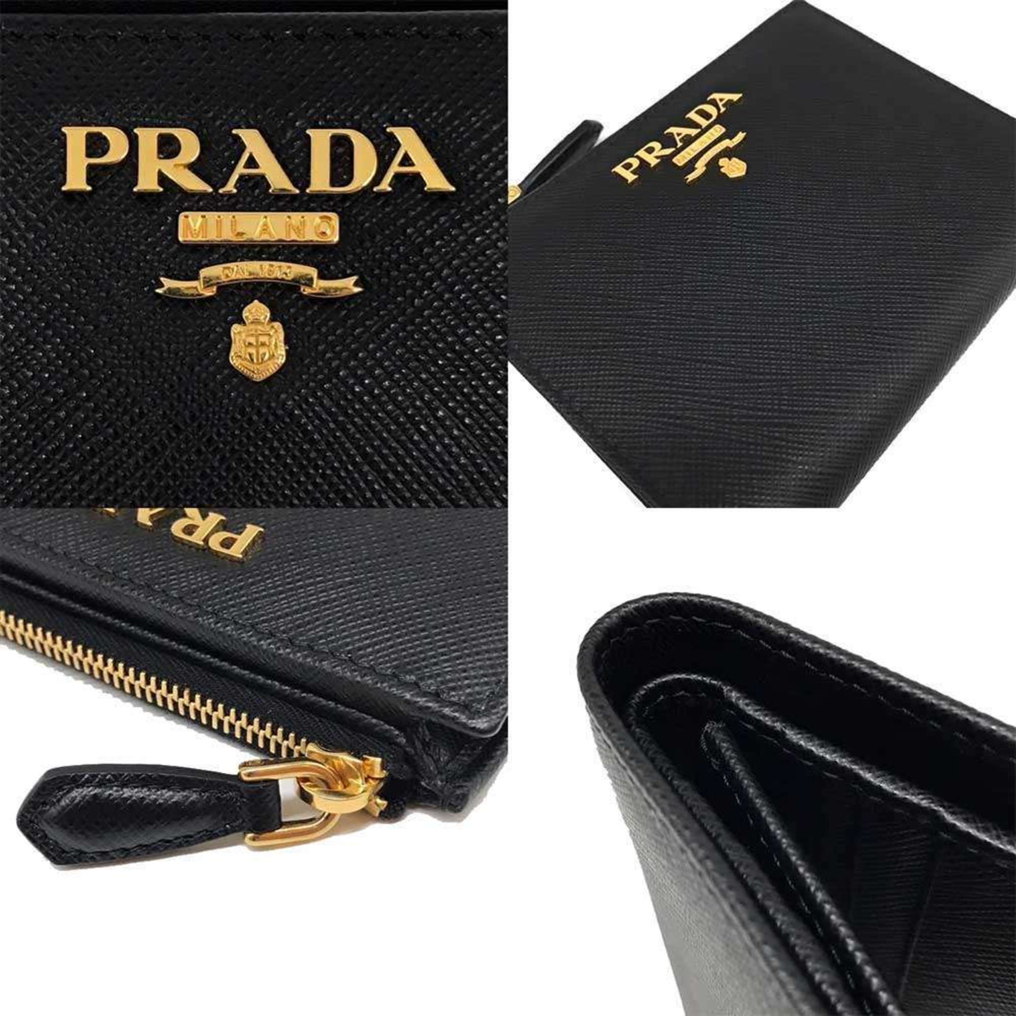 Prada Bi-fold Wallet Saffiano Leather Black 1ML023 PRADA