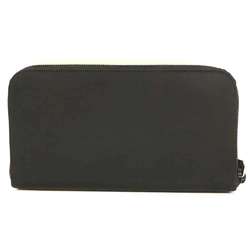 Prada Long Wallet Tessuto Nylon Black Triangle Round M506 PRADA