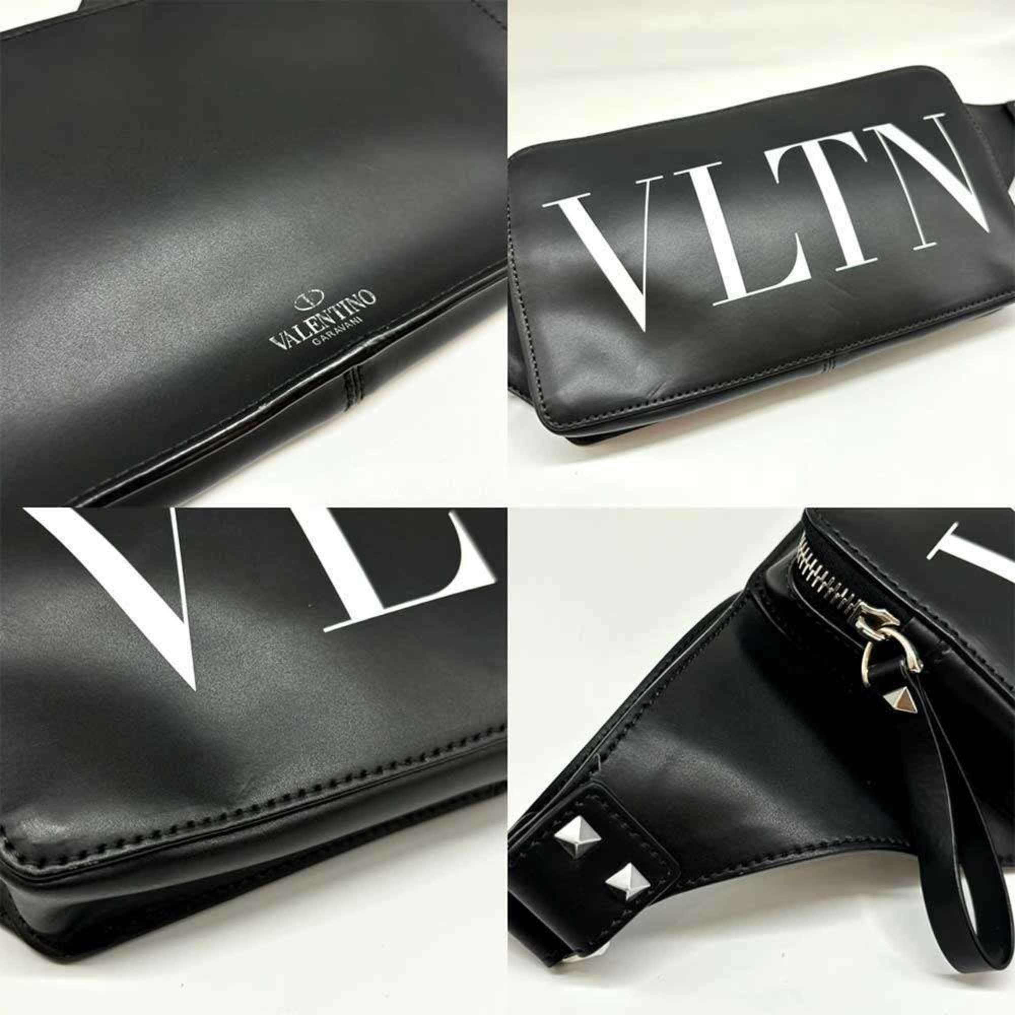 Valentino Body Bag VLTN Leather Black B0719 WJW VALENTINO