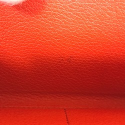 GUCCI Embossed Round Zip Long Wallet for Men, Leather, Orange, 656691 525040