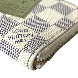 LOUIS VUITTON Louis Vuitton Pochette Cle Complis Wallet/Coin Case Women's Damier Azur Canvas White N63085