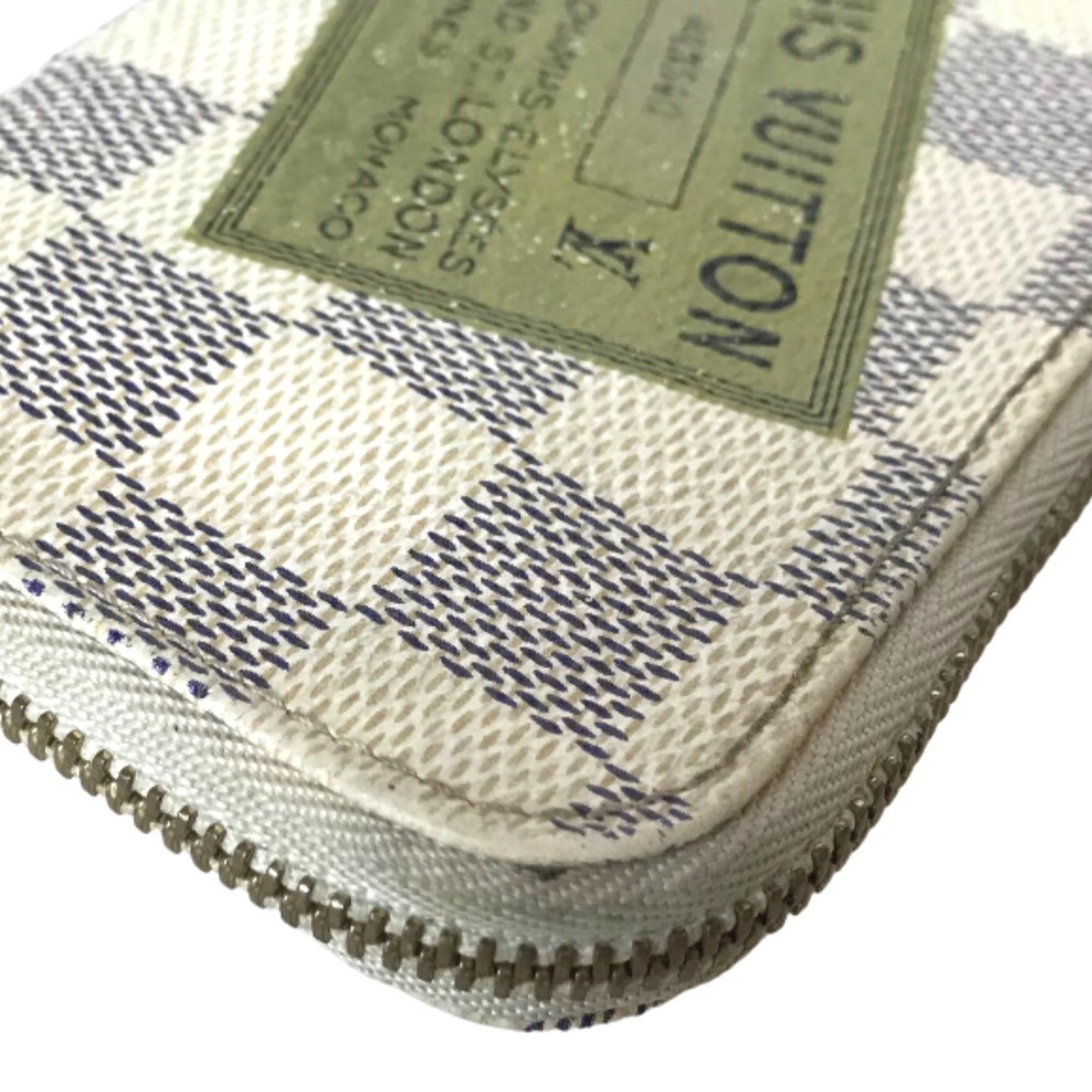 LOUIS VUITTON Louis Vuitton Pochette Cle Complis Wallet/Coin Case Women's Damier Azur Canvas White N63085