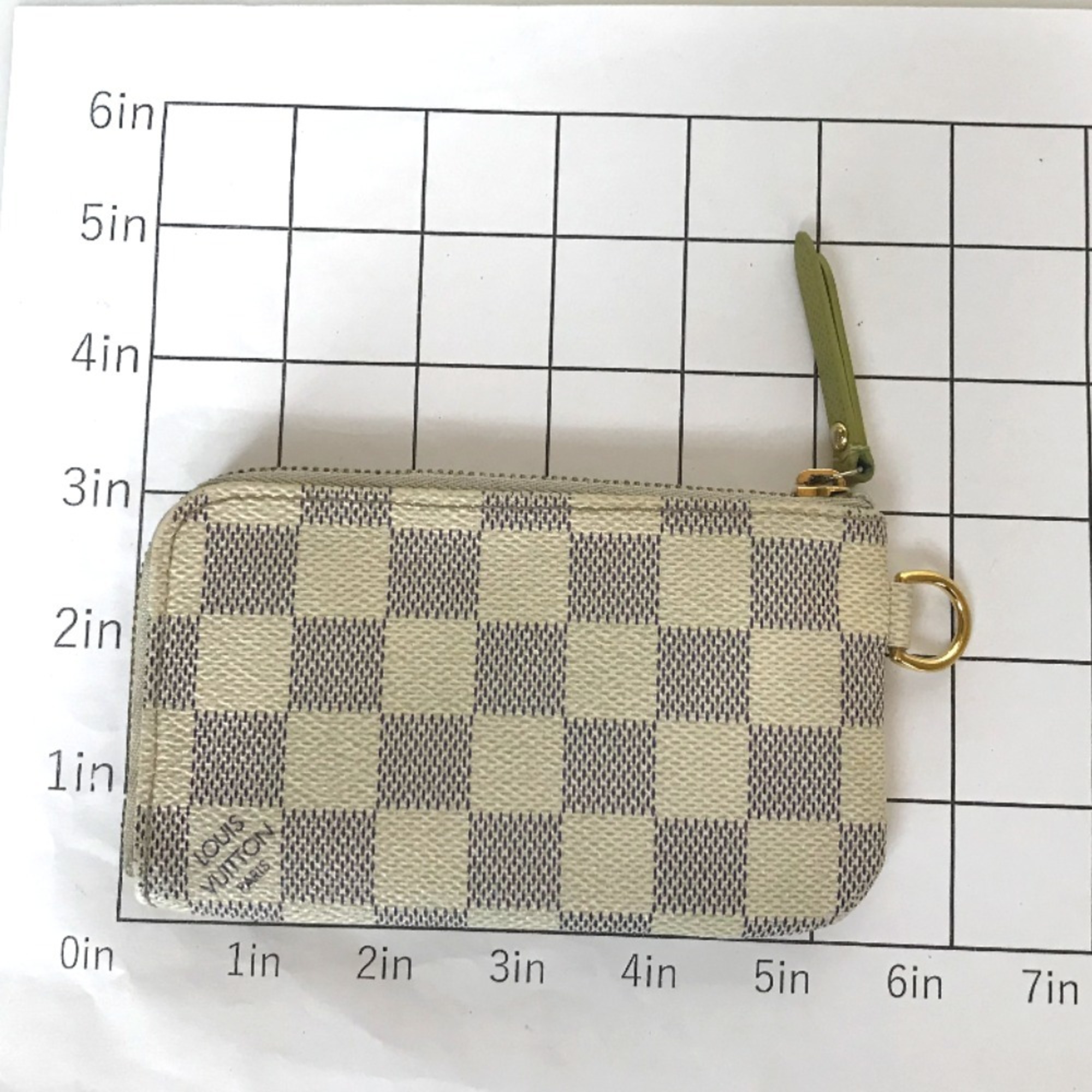 LOUIS VUITTON Louis Vuitton Pochette Cle Complis Wallet/Coin Case Women's Damier Azur Canvas White N63085