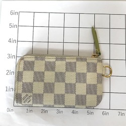 LOUIS VUITTON Louis Vuitton Pochette Cle Complis Wallet/Coin Case Women's Damier Azur Canvas White N63085