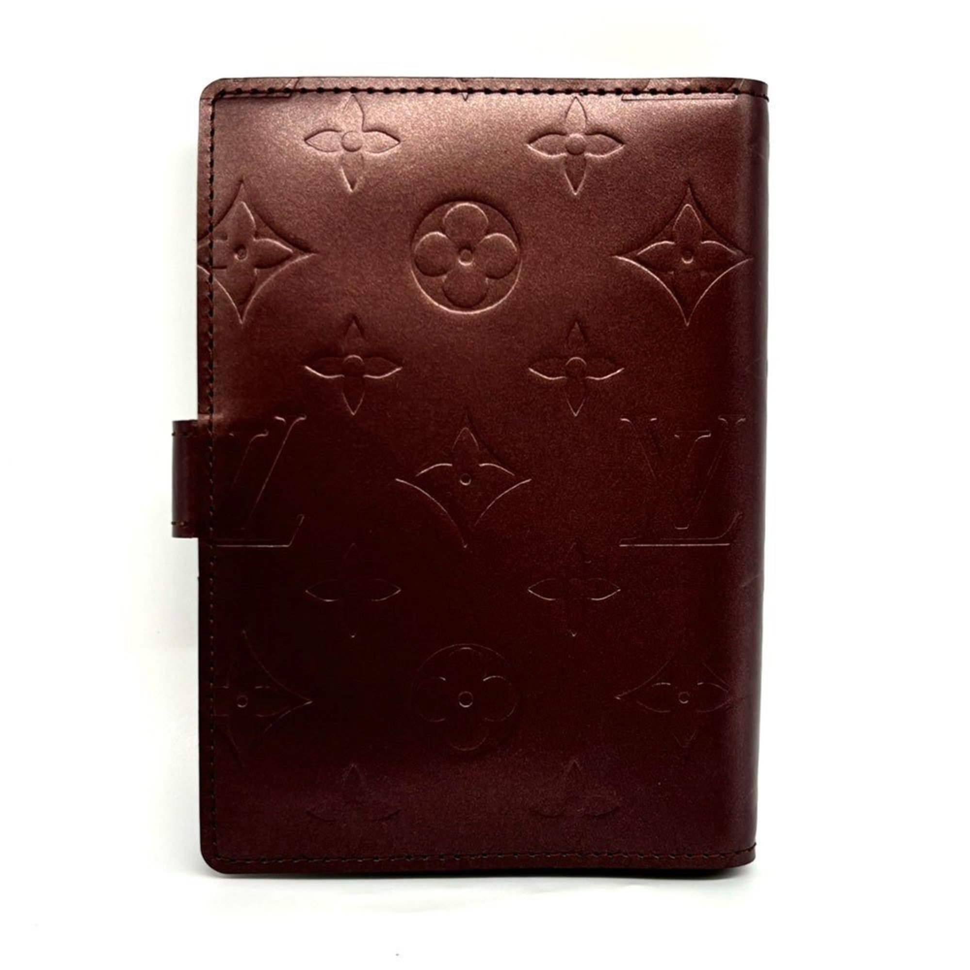 Louis Vuitton Agenda Monogram Mat Violet Bordeaux Planner Cover Memo Notebook R20936 LOUIS VUITTON