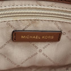 Michael Kors Shoulder Bag 35H1G9MS2T Brown Beige Leather Metal Handbag Women's