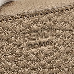 FENDI Peekaboo Wallet/Coin Case 8M0453 Greige Leather Coin Purse Turn Lock Women's Men's